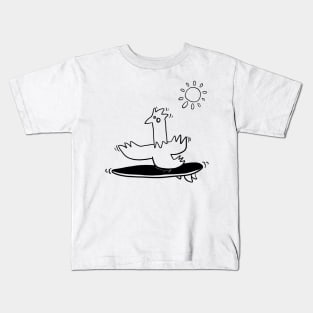 surfer chicken Kids T-Shirt